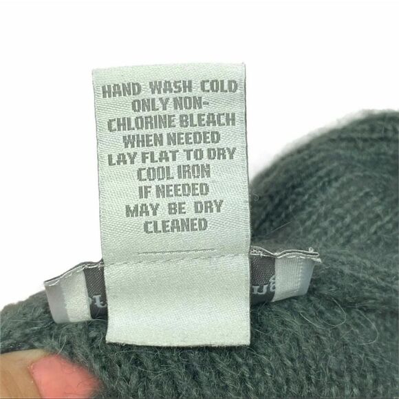 Soft Surroundings Ruffled Neck Cardigan Green "La Vie En Rose" Alpaca Wool Blend - Picture 5 of 5